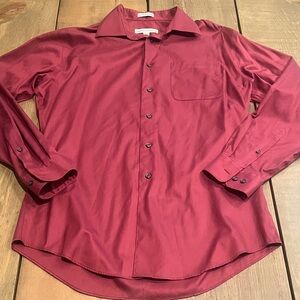 Pronto Uomo Men's Burgundy Dress Shirt